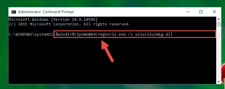 Deleting the damaged registry of the Salocaluimsg.dll