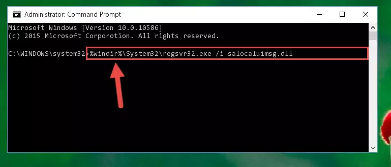 Reregistering the Salocaluimsg.dll file in the system (for 64 Bit)