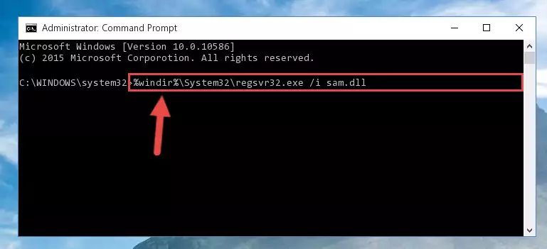 Deleting the damaged registry of the Sam.dll