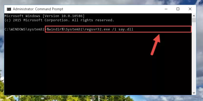 Deleting the damaged registry of the Say.dll
