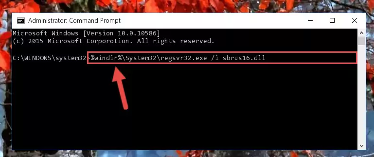 Uninstalling the Sbrus16.dll library from the system registry