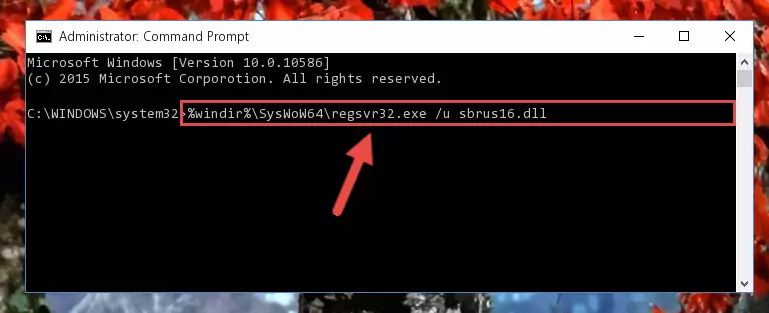 Reregistering the Sbrus16.dll library in the system (for 64 Bit)