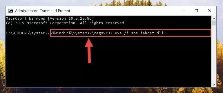 Reregistering the Sbs_iehost.dll library in the system (for 64 Bit)