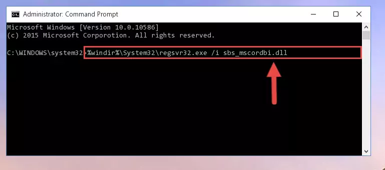 Cleaning the problematic registry of the Sbs_mscordbi.dll file from the Windows Registry Editor