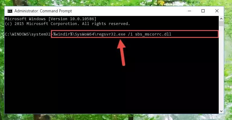 Deleting the Sbs_mscorrc.dll file's problematic registry in the Windows Registry Editor
