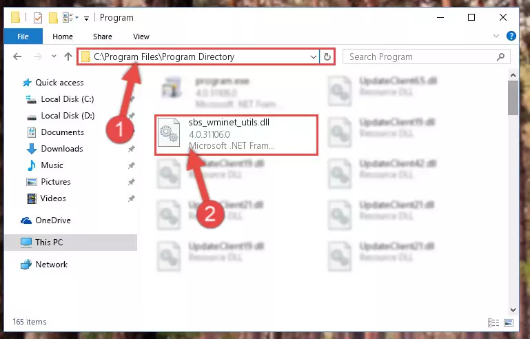 Choosing the Sbs_wminet_utils.dll library