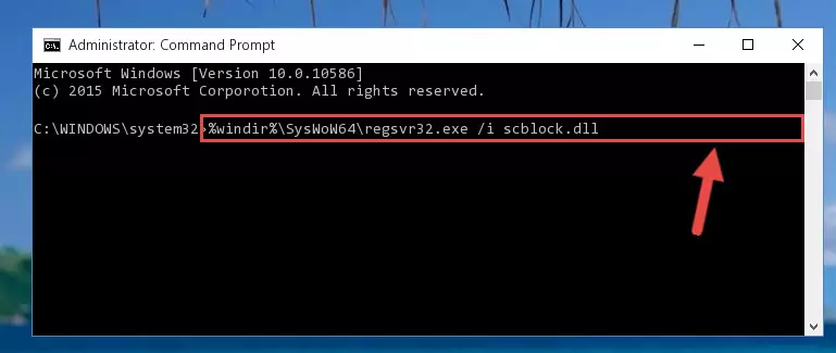 Cleaning the problematic registry of the Scblock.dll file from the Windows Registry Editor