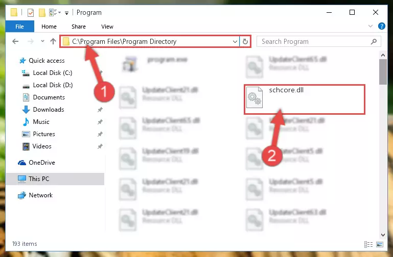 Choosing the Schcore.dll library