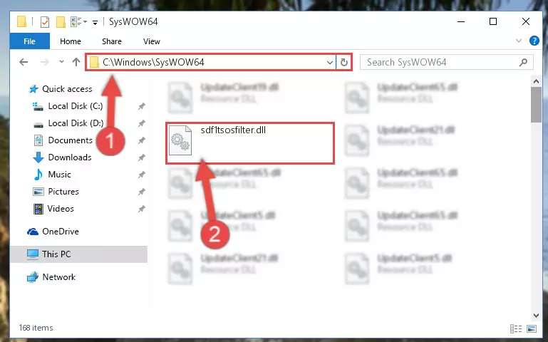 Copying the Sdf1tsosfilter.dll library to the Windows/sysWOW64 directory