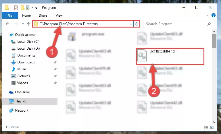 Uninstalling the Sdf1tsosfilter.dll library's broken registry from the Registry Editor (for 64 Bit)