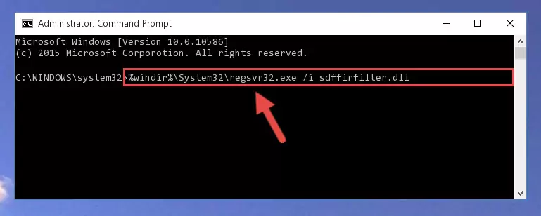 Deleting the Sdffirfilter.dll file's problematic registry in the Windows Registry Editor