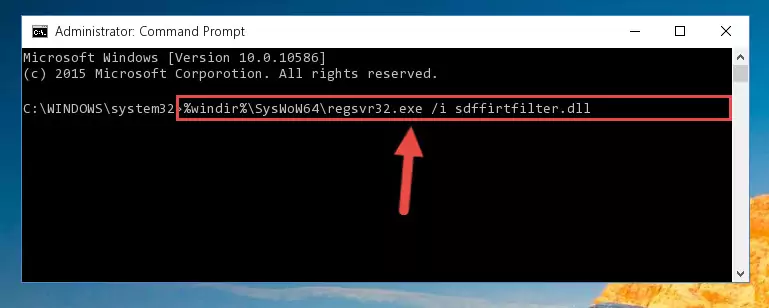 Uninstalling the broken registry of the Sdffirtfilter.dll file from the Windows Registry Editor (for 64 Bit)