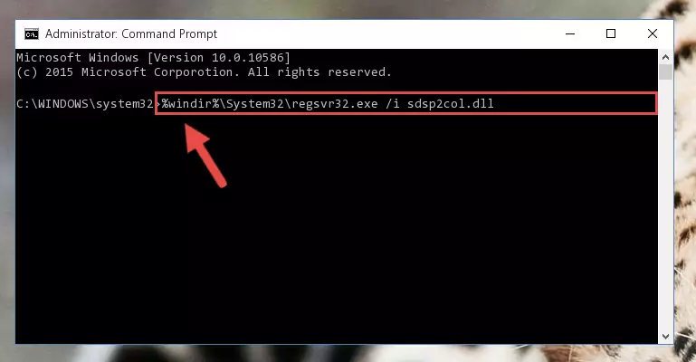 Uninstalling the Sdsp2col.dll library from the system registry