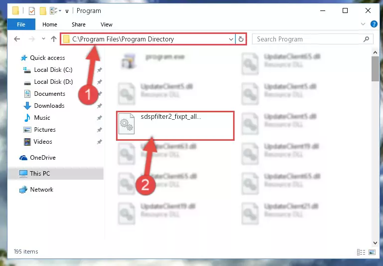 Uninstalling the Sdspfilter2_fixpt_allpole_tdf.dll library's broken registry from the Registry Editor (for 64 Bit)
