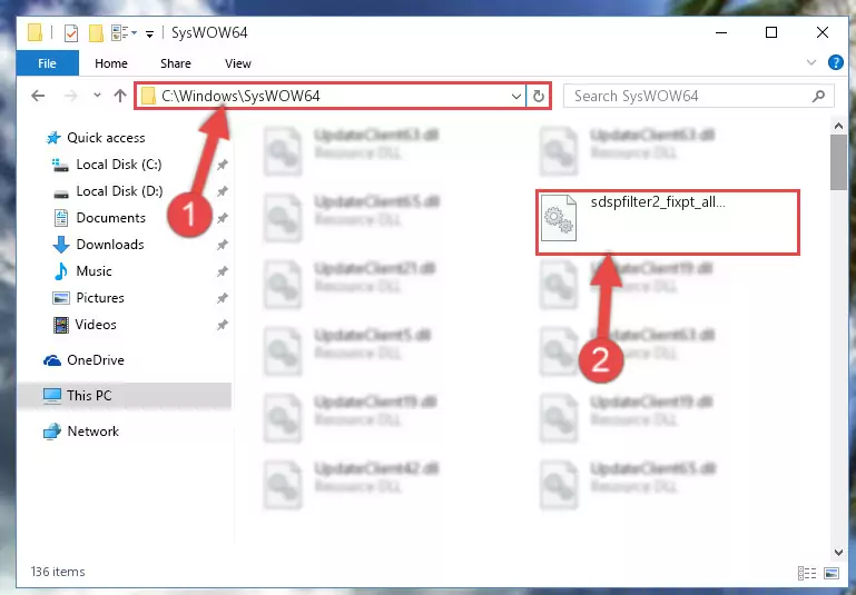 Copying the Sdspfilter2_fixpt_allpole_tdf.dll library to the Windows/sysWOW64 directory