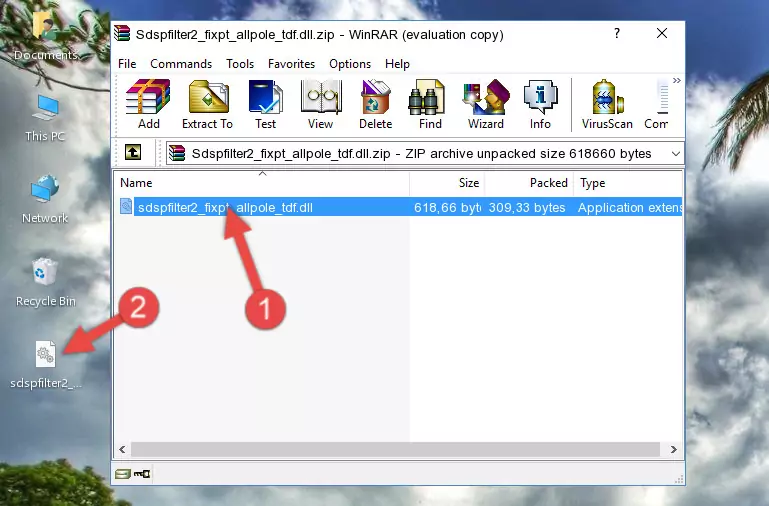 Copying the Sdspfilter2_fixpt_allpole_tdf.dll library into the installation directory of the program.