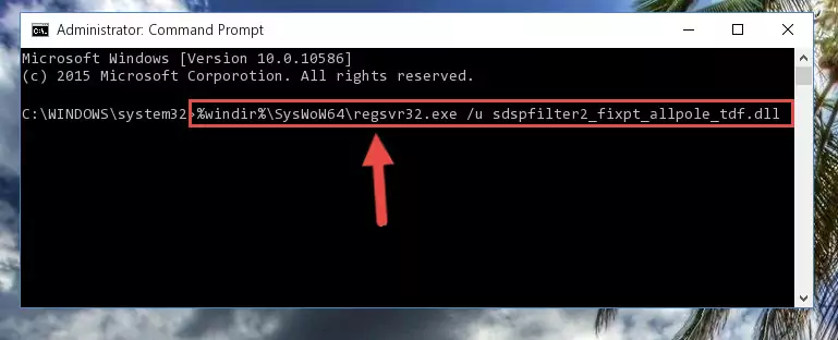 Making a clean registry for the Sdspfilter2_fixpt_allpole_tdf.dll library in Regedit (Windows Registry Editor)