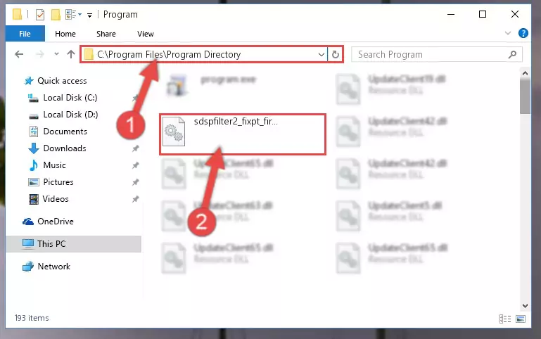Uninstalling the damaged Sdspfilter2_fixpt_fir_df.dll file's registry from the system (for 64 Bit)