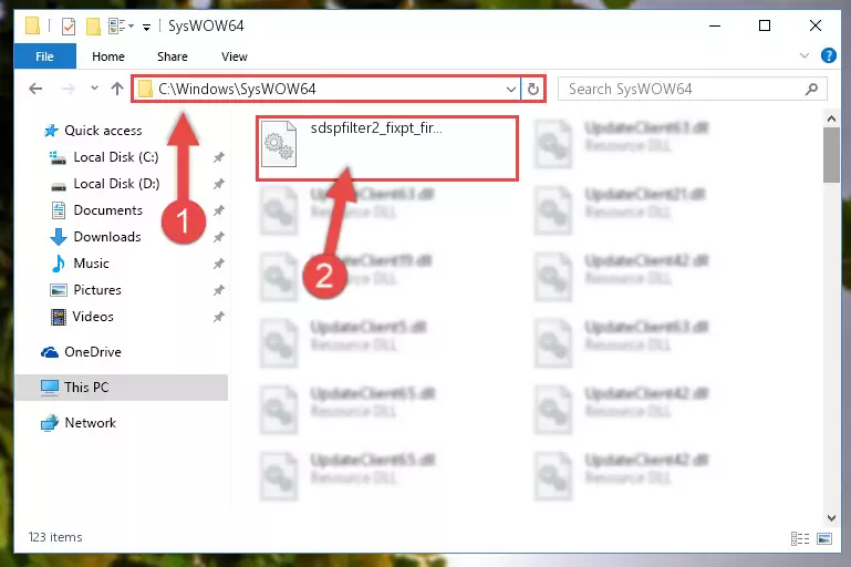 Pasting the Sdspfilter2_fixpt_fir_df.dll file into the Windows/sysWOW64 folder