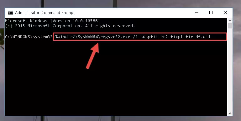 Deleting the damaged registry of the Sdspfilter2_fixpt_fir_df.dll