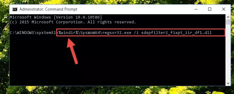 Uninstalling the Sdspfilter2_fixpt_iir_df1.dll file from the system registry