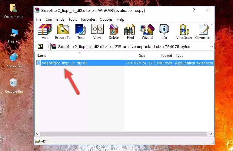 Copying the Sdspfilter2_fixpt_iir_df2.dll library into the installation directory of the program.