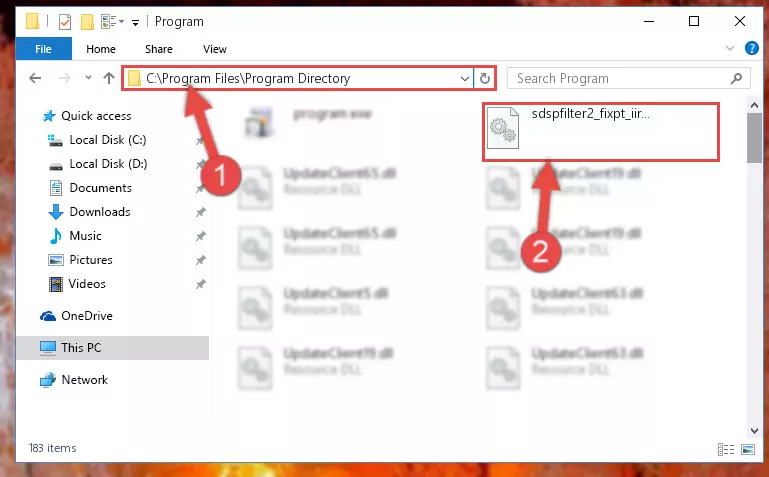 Choosing the Sdspfilter2_fixpt_iir_df2.dll library