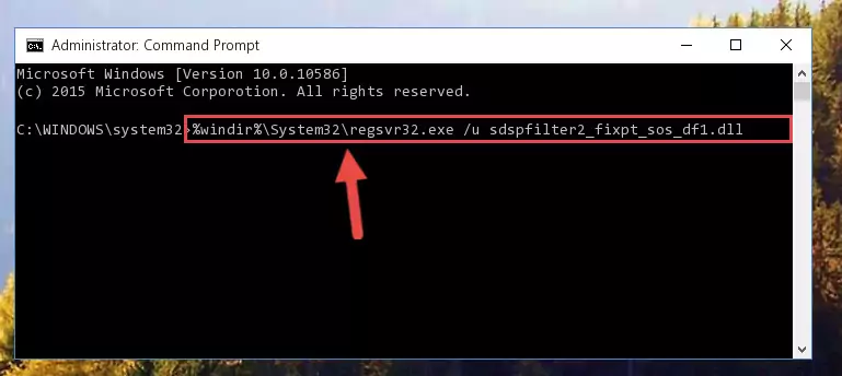 Making a clean registry for the Sdspfilter2_fixpt_sos_df1.dll file in Regedit (Windows Registry Editor)