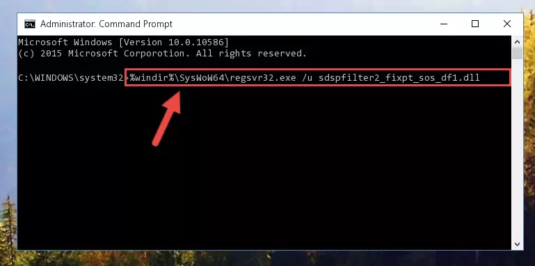 Creating a clean registry for the Sdspfilter2_fixpt_sos_df1.dll file (for 64 Bit)