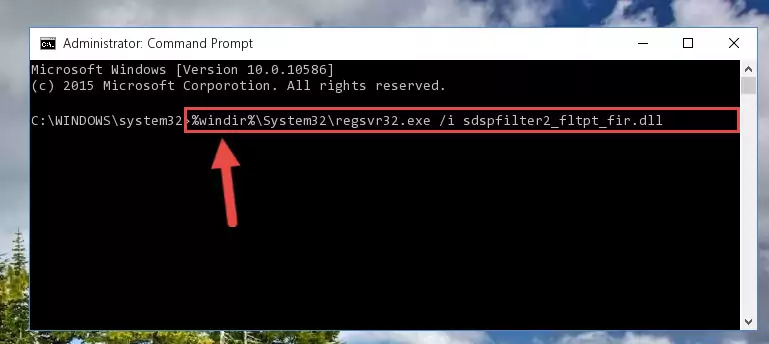 Reregistering the Sdspfilter2_fltpt_fir.dll library in the system (for 64 Bit)