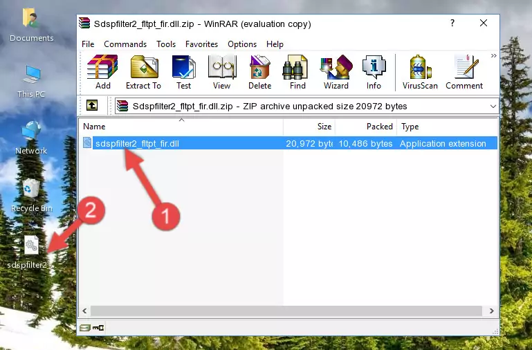 Copying the Sdspfilter2_fltpt_fir.dll library into the program's installation directory