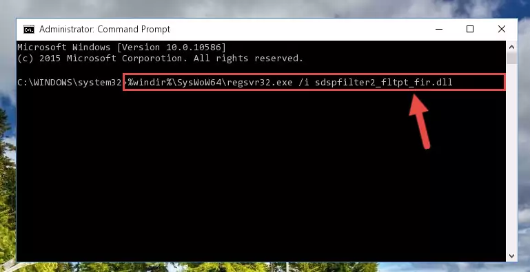 Deleting the damaged registry of the Sdspfilter2_fltpt_fir.dll