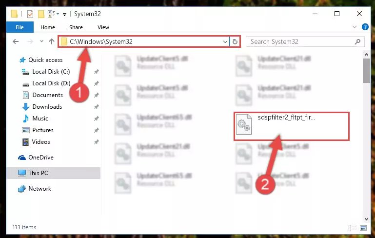 Pasting the Sdspfilter2_fltpt_fir_df_sym.dll file into the Windows/System32 folder