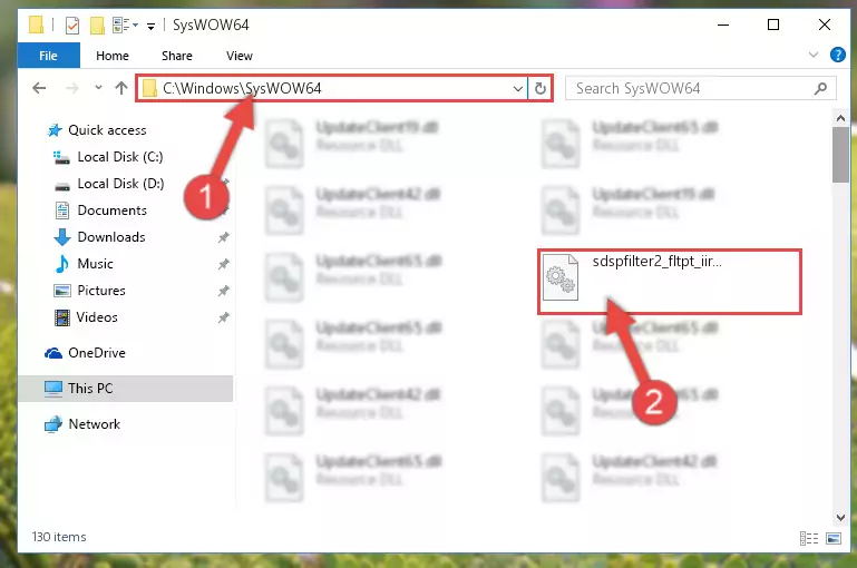 Copying the Sdspfilter2_fltpt_iir.dll file to the Windows/sysWOW64 folder