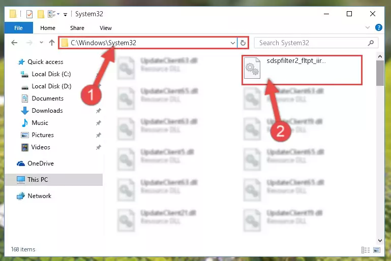 Pasting the Sdspfilter2_fltpt_iir.dll file into the Windows/System32 folder