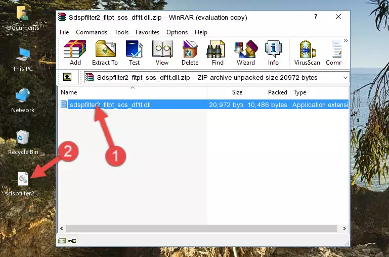 Copying the Sdspfilter2_fltpt_sos_df1t.dll library into the installation directory of the program.
