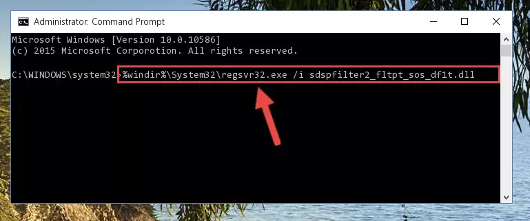Creating a clean registry for the Sdspfilter2_fltpt_sos_df1t.dll library (for 64 Bit)