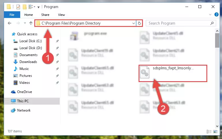 Uninstalling the damaged Sdsplms_fixpt_lmsonly.dll library's registry from the system (for 64 Bit)