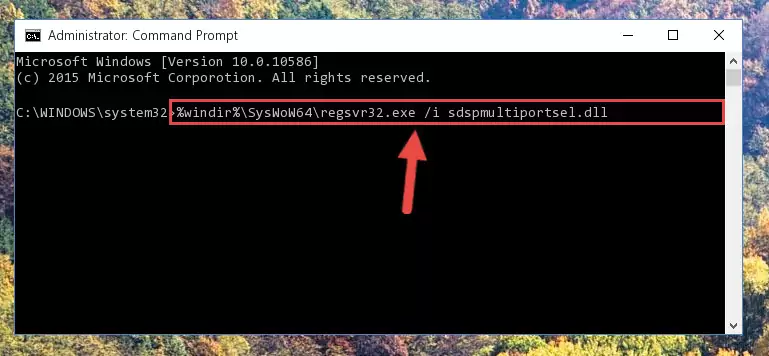 Uninstalling the Sdspmultiportsel.dll file from the system registry