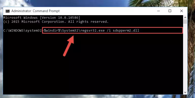 Reregistering the Sdspperm2.dll file in the system (for 64 Bit)