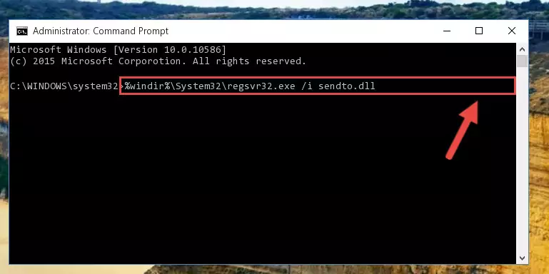 Cleaning the problematic registry of the Sendto.dll file from the Windows Registry Editor