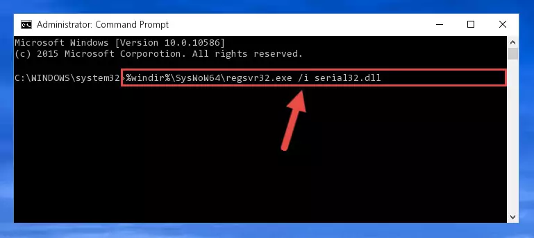 Uninstalling the damaged Serial32.dll library's registry from the system (for 64 Bit)