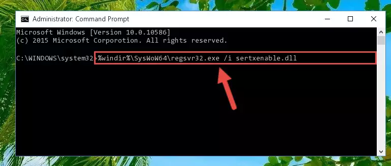 Uninstalling the damaged Sertxenable.dll file's registry from the system (for 64 Bit)