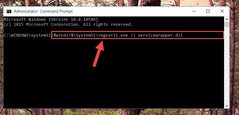 Reregistering the Servicewrapper.dll file in the system (for 64 Bit)