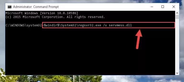 Extracting the Servmess.dll file