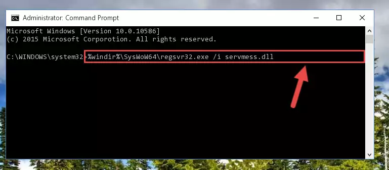 Deleting the Servmess.dll file's problematic registry in the Windows Registry Editor