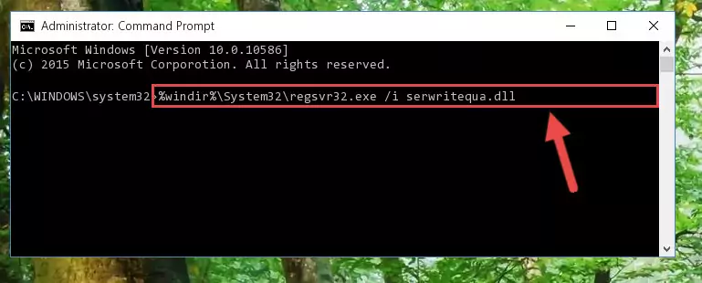Deleting the Serwritequa.dll file's problematic registry in the Windows Registry Editor