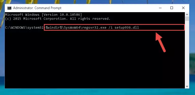 Deleting the Setup936.dll file's problematic registry in the Windows Registry Editor