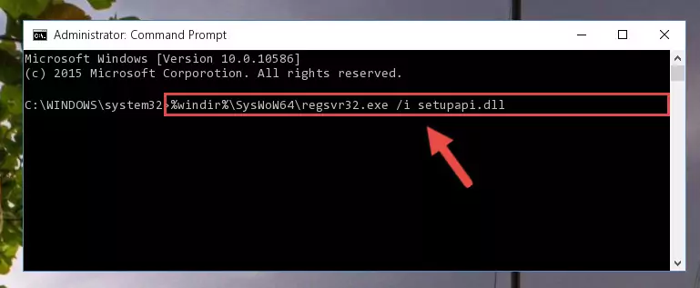 Uninstalling the broken registry of the Setupapi.dll library from the Windows Registry Editor (for 64 Bit)