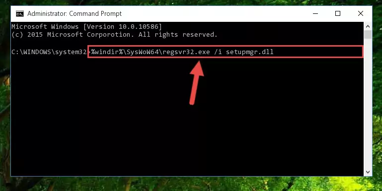 Deleting the damaged registry of the Setupmgr.dll